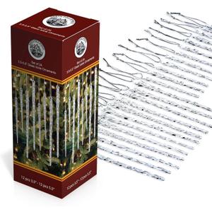 Twisted Clear Glass Icicle Christmas Ornaments for Christmas Trees - Set of 24 Icicles Christmas Tree Decorations - Christmas Tree Ornaments Crystal