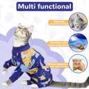 PUMYPOREITY Cat Hair Sticky Sweater, Stretchy 4-Leg Design for Fur Control, Recovery Suit - Breathable & Lightweight for Post-Surgery Protection, Cat Onsie Prevents Licking Wounds, Blue, XL