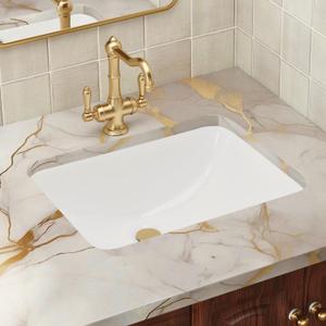 18"W x14"D Rectangular Undermount Bathroom Sink, Los Flexi 18 Inhc White Ceramic Small Undermount Bathroom Sink Rectangle, Lavatory Vanity Basin With Overflow Hole