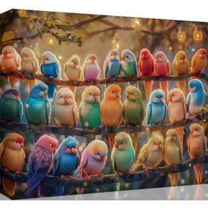 Parrot Family Puzzles for Adults 1000 Pieces, Colorful Bird Jigsaw Puzzles with Cute Parrots and Lovebirds, Challenging and Relaxing Puzzle, for Women and Bird Lovers