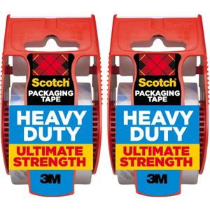 Scotch Heavy Duty Packaging Tape, 2 Inches x 800 Inches, Clear - 2 Count
