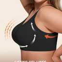 Bras for Women Supportive Wireless Push Up Bra Full Coverage No Underwire Seamless Plus Size for Older Women (Black, XXXL)