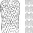 10 Pack Gutter Downspout Guards 3.5 Inch Adjustable Aluminium Filter Strainer, Expandable Gutter Strainer for Preventing Blockage Leaves Debris Drain Net Cover Gardening Tools