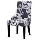 Liykimt Stretch Wingback Side Chair Slipcover-Accent Chair Cover Slipcover with Arm,Washable Upholstered Arm Dining Chair with Nailed Trim Protector for Dining Living Room Set of 1,Black/Gray