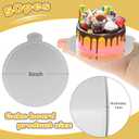 50 Pcs 5 Inch Mini Silver Cake Boards Round Mousse Cake Boards Disposable Cardboard Plate Round Coated Cakeboard for Kitchen Baking Caking Pizza Dessert Cupcake Tray (Silver)