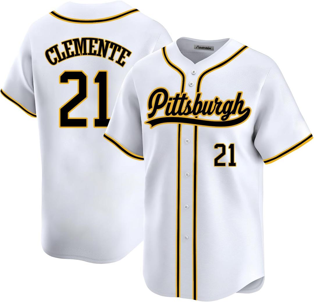 Custom Mens/Women/Youth Pittsburgh Baseball Stitched T-Shirt for Sports Fan (X-Large)