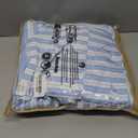 Merryword Blue and White Striped Duvet Cover Set King Size, 100% Cotton Linen Like Textured Bedding with Classic Vertical Stripes, Soft Lightweight Reversible Comforter Cover for All Seasons