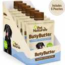 Pet Naturals BusyButter Easy Squeeze Calming Peanut Butter for Dogs, 6 Pouches - Great for Treats, Lick Mats, Training, Calming, and Occupier Toys, Busy Butter, 1.5oz (Pack of 6) (EXP: 03/18/2028)