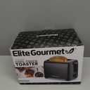 Elite Gourmet 2-Slice Cool Touch Toaster 6 Browning Levels, Extra Wide 1.25 Slots for Bagels & Thick Bread, Cancel Function, Compact, ETL Certified, Black