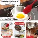 Mini Egg Pan, 304 Stainless Steel Omelet Pan, 5.1Inch Sauce Pan Mini Skillet for Egg Frying Pan, Butter Warmer Small Pot Cooking with 10.5" Scraper