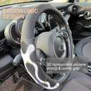 PINCTROT Comfy Grip Steering Wheel Cover, Anti-Slip Design, Universal 14.5-15 Inch (Silicone White)