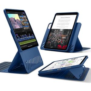 ESR for iPad Pro 11 Inch Case (2022/2021/2020/2018, 4th/3rd/2nd/1st Generation), Removable Magnetic Cover, Adjustable Portrait/Landscape Stand with Raised Display View, 9 Standing Angles, Blue