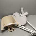 Funny Supply 3-in-1 Cute Folding High Chair, High Chairs for Babies and Toddlers, Modern Space Saving Highchair with Removable Double Tray, Easy to Clean, Light Weight Baby Feeding Chair, Cream