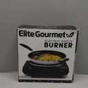 Elite Gourmet Countertop Electric Burner, 1000W Cast Iron Hot Plate, 7 Heat Settings, Portable Cooktop for RV, Dorm, Office & Small Kitchens, Road-Ready & Compact