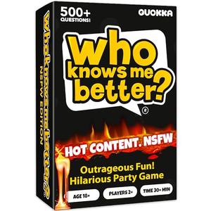 QUOKKA Who Knows Me Better? - Hot & Wild Edition | Bold & Spicy Party Card Game for Adults Only | 500+ Daring Questions to Expose Your Friends’ Deepest Desires 2 Pack