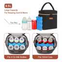 Mancro Breastmilk Cooler Bag with Ice Pack, Fits 6 Baby Bottles Up to 9 Ounce Insulated Baby Bottle Bag, Breast Milk Cooler on The go with Strap, Bottle Storage Bag for Nursing Mom Daycare, Black