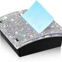 Eersida Rhinestone Self Stick Note Pad Holders 4 x 4 Inches Memo Sticky Dispenser Note Holder Sticky Dispenser for Office Home Desk Supplies(AB Color)