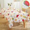 SASTYBALE Summer Tablecloths for Rectangles Tables, Spill Proof Indoor Outdoor Table Cloth with Watermelon Prints, Washable Table Cover for Party, Picnic, Dinner Decor (Rectangle, 60" x 84")