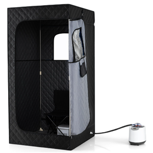 Portable Steam Sauna Box with 3L/1200W Fast-Heat Steamer and 15-Level Temperature, Black