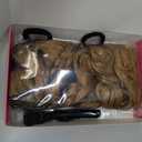 Curly Clip In Hair Extensions, 4PCS 20 Inch Medium Reddish Blonde Extensions Clip Ins, Lace Weft Short Curly Invisible Natural Hairpieces for Women