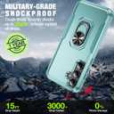 Phone Case for Samsung Galaxy S25 FE [15 FT Military-Grade Drop Protection] with 2X Tempered Glass Screen Protector, Heavy-Duty Shockproof Kickstand Phone Case (Green)