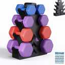 Dumbbell Rack, Stand Only, No Install Needed Small Weight Rack with Dumbbell Protector Edge,Suitable for Rubber-Coated Dumbbells