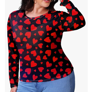 AOBUTE Plus Size Womens St Patricks Day Shirts Irish Shamrock Mesh See Through Tshirt 1X-4X sizes L