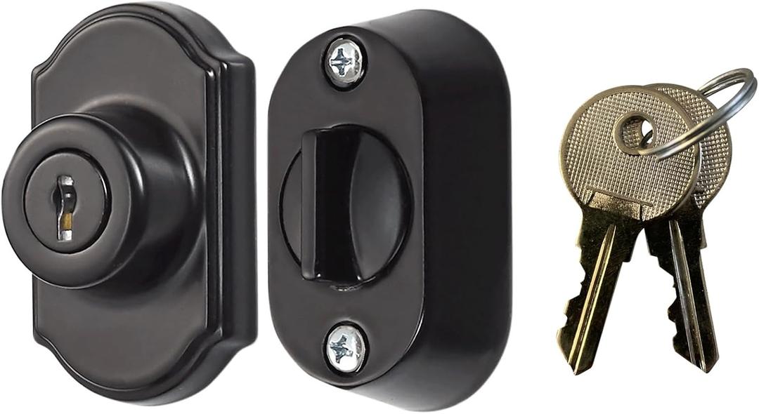 Ideal Security Model 703 Keyed Deadbolt for Storm and Screen Doors, Black