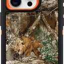 OtterBox iPhone 15 Pro (Only) Defender Series Case - Realtree Edge (Blaze Orange/Black/RT Edge), Rugged & Durable, with Port Protection, Includes Holster Clip Kickstand