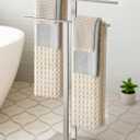 KES Freestanding Towel Rack for Bathroom, Floor Towel Racks for Bathroom with Weighted Base 2-Tier, Double Bath Towel Holder 18/8 Stainless Steel Brushed Finish, BTH231-2