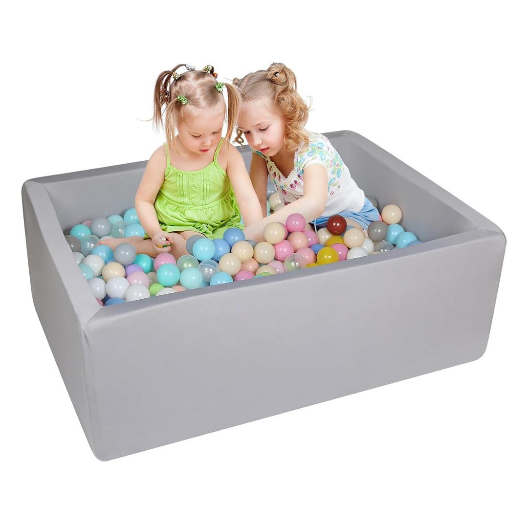 Foam Ball Pit - 42"x 30"x 13.8" Ball Pits for Toddlers, Soft Rectangle Kiddie Baby Playpen Ball Pool for Kids, Ideal Gift for Babies Indoor and Outdoor Game, Balls not Included