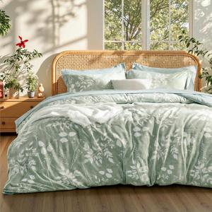 Bedsure Queen Comforter Set - 7 Pieces Floral Sage Green Soft Bedding Sets, Queen Bed in a Bag with Botanical Flowers Comforter, Sheets, Pillowcases & Shams Bedsure Queen Comforter Set - 7 Pieces Floral Sage Green Soft Bedding Sets, Queen Bed in a Bag with Botanical Flowers Comforter, Sheets, Pillowcases & Shams