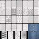 Affrolling 30 Pcs Plastic Sashiko Stencil 8.3 x 5.9 Inch Geometric Sashiko Pattern Template Drawing Line Quilting Stencil Embroidery Pattern Stabilizers for Sewing Hand Quilting and Embroidery