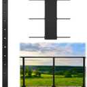 Muzata Black Cable Railing Post 36 Inch 36"x2"x2" Level Drilled Surface Mount T304 Stainless Steel Cable Railing System Kit Indoor Outdoor with Paper User Guide PS02 BH4S