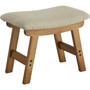 Foot Stool Ottoman Foot Rest Under Desk,Small Stool for Living Room, Bedroom and Kitchen (Brown Legs - Beige Stool Surface)