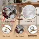 DILSJ Vintage Christmas Santa Reindeer Round Wall Art Decor, Winter Scene Canvas Wall Art Framed, Rustic Holiday Winter Christmas Hanging Decorations for Home Bedroom Living Room, 10x10 Inch