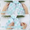 Spring Wreath Sash for Front Door - 2 Pcs Plaid Welcom Wreath Sashes with Flowers for Farmhouse Home Decor, 60 Inch Rustic Green Pink Wreaths Sash for Doorway Yard Indoor Outdoor