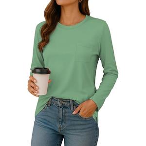 NEYOUQE Womens Blouses Plus Size T-Shirts Long Sleeve Outdoor Tops Clothing Ladies Workout tee T-shirts for Women Pea Green Summer Shirt Women's Tunics t-Shirts Fall Clothes L