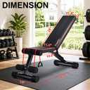 Adjustable Folding Weight Bench for Home Gym, 660 lbs Capacity Multi-Functional Workout Bench Sturdy Durable for Full Body, 48"D x 19.5"W x 46"H