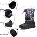 koppu Boys Girls Snow Boots Kids' Waterproof Snow Boots for Winter Slip Resistant Cold Weather Shoes (9 Toddler, Pinkish Gray)