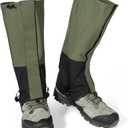 VEILS Leg Gaiters for Hiking Boots, Waterproof Snow Gaiters for Hunting, Trail, Skiing & Outdoor Work, Large Adjustable Shoe Gaiters with TPU Foot Strap for Men & Women, Green 