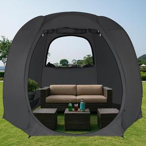 Alvantor Pop Up Screen Tent House Room Instant Outdoor Camping Canopy Sun Shelter Gazebo for Patio, Backyard & Deck, Privacy Tent(2-10 People, 8'x8' 10'x10' 12'x12') (Black, 2-layer Door&Window)