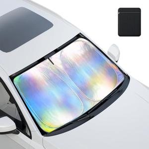 Aokway Car Windshield Sun Shade  Foldable Sun Shade Keeps Your Vehicle Cool | UV Blocker | Sun Protector with Storage Bag (M:55.1x 27.6 inches)