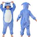 Kids Onesie Pajamas,Animal Cosplay Costumes Sleepwear Halloween Costumes for Girl (6-8 Years, Aaalan-1)