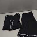 Tankaneo Womens 2 Piece Pajama Lounge Linen Set Tie Front Long Sleeve Shirt Shorts Sets Vacation Travel Outfits