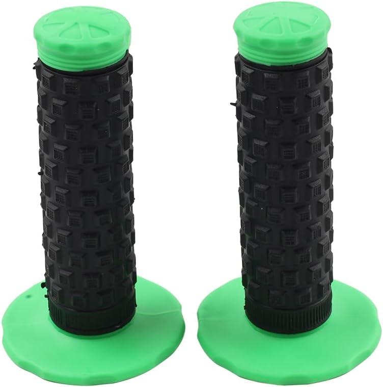 Cnamid5 1 Pair Hand Grips 7/8" 22MM Handlebar Grip Pro Taper Pillow Top Handlebar Rubber Green for Most of Motorcycles with 7/8"(23mm) Standard Bars