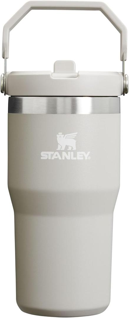 Stanley IceFlow Flip Straw Tumbler with Handle 20 oz | Twist On Lid and Flip Up Straw | Leak Resistant Water Bottle | Insulated Stainless Steel |BPA-Free | Ash