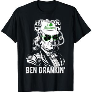 St Patricks Day Ben Drankin Saint Pattys Paddys Men Women T-Shirt, Medium