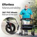 Helavo 28.3" Extra Wide Bariatric Rollator Walker, 550 lbs Capacity