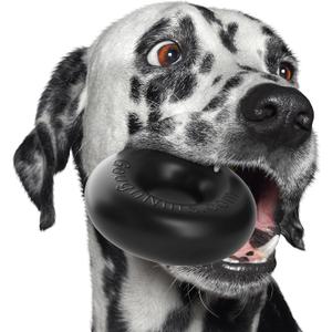 Goughnuts  Dog Toys for Aggressive Chewers | Virtually Indestructible Dog Toys for Medium Breeds Such as Pit Bulls | Heavy Duty Dog Toy | Black (Medium, 30-70 Lbs (Original Size))